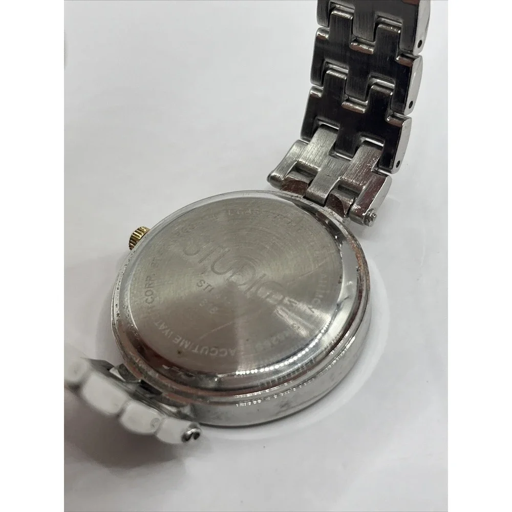 Studio Time Women's‎ Watch Rhinestone Bezel Two Tone Band- New Battery